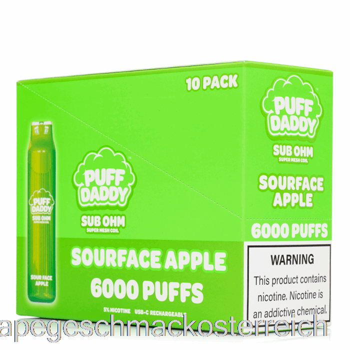 [10er-Pack] Puff Daddy 6000 Einweg-Vape-Geschmack